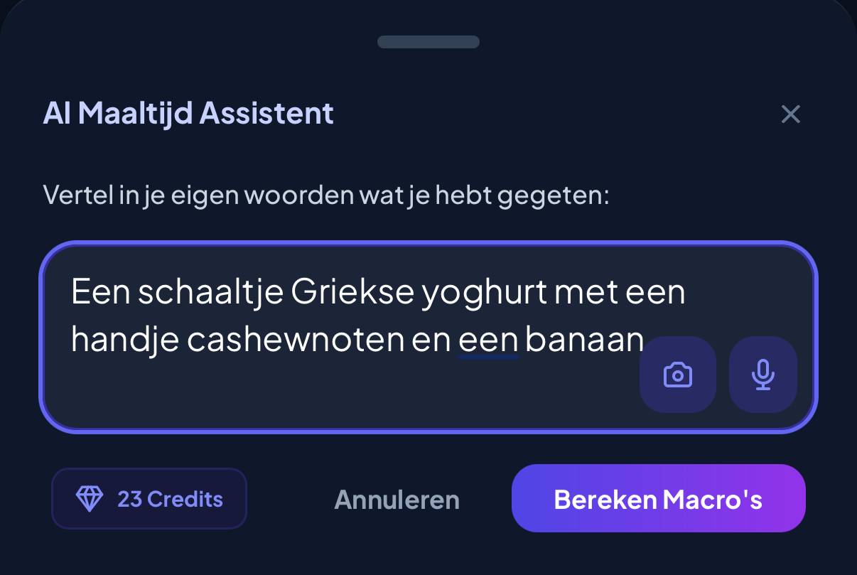 AI Maaltijd Assistent in actie